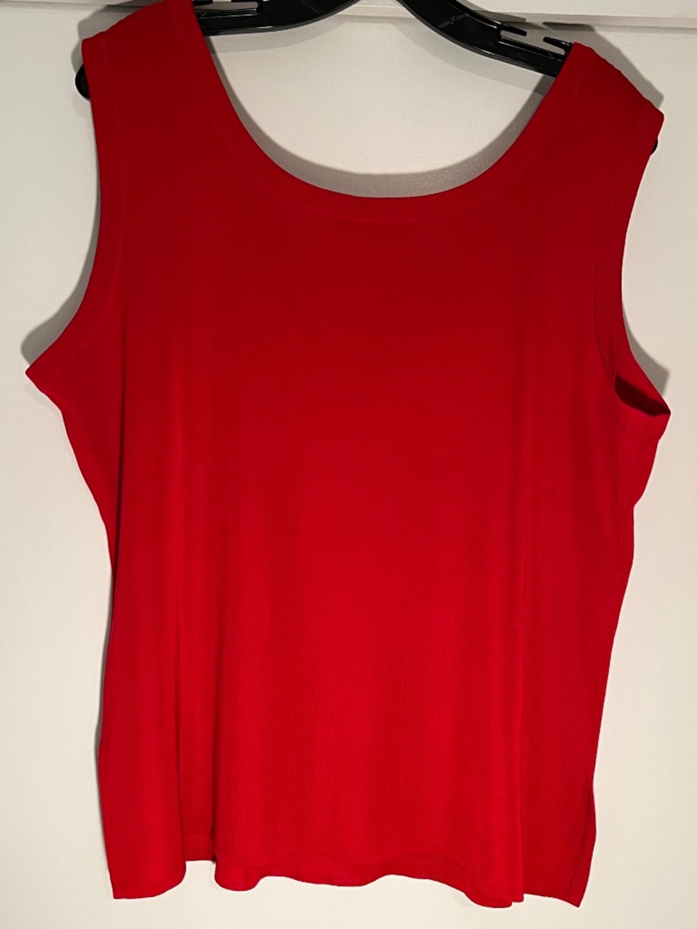 Misook Red Sleeveless Knit Tank Top XL Career Scoop Neck Shell - Picture 4 of 6